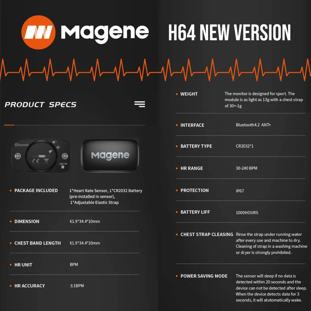 AUTHENTIC ORIGINAL MAGENE H64 NEW VERSION HEART RATE MONITOR