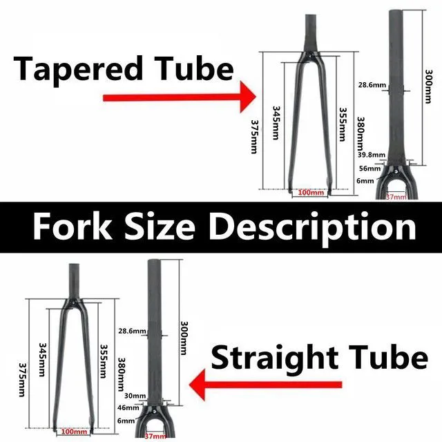 TOSEEK 3K Carbon Road Fork 700C Disc Brake Road Bike Parts Rigid Fork 700*25C