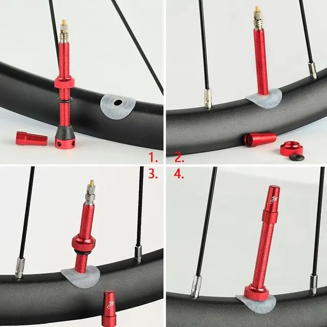 Bicycle Valve 2 pcs 40/60/80/100 MTB Road Bike F/V Presta Tubeless Tires Anodize Aluminum Alloy Cap