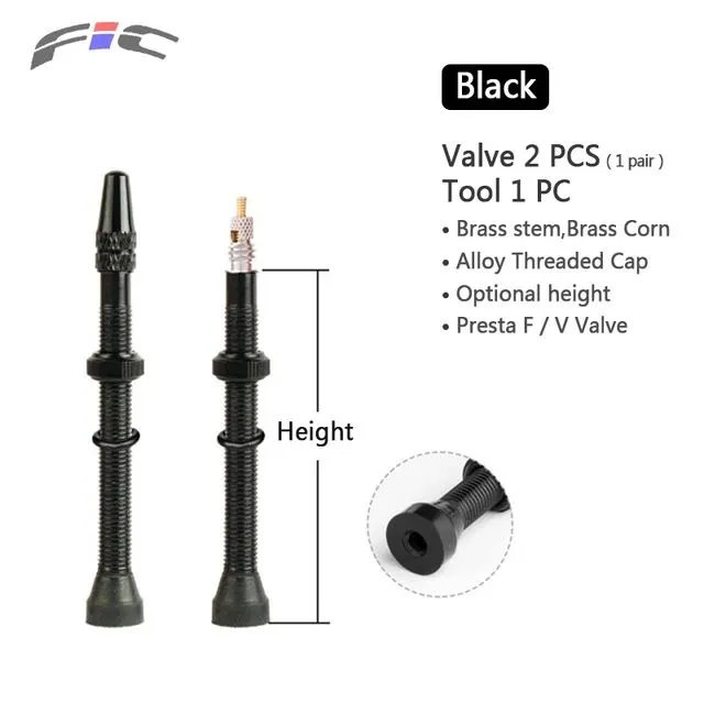 Bicycle Valve 2 pcs 40/60/80/100 MTB Road Bike F/V Presta Tubeless Tires Anodize Aluminum Alloy Cap