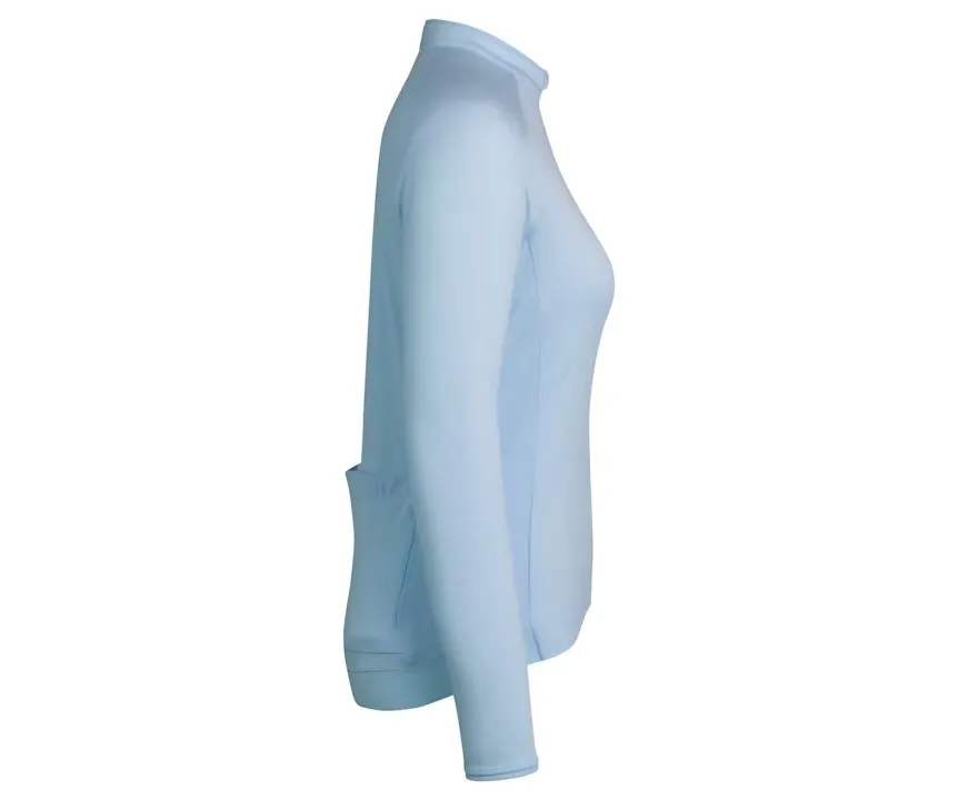 RAPHA WOMEN'S CORE LONG SLEEVE JERSEY - GREY BLUE/WHITE AUTHENTIC