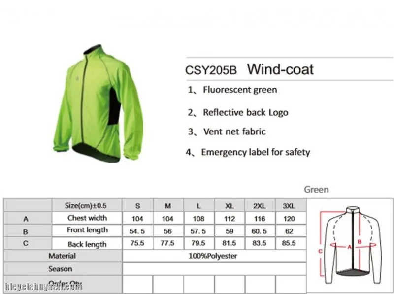 Original ~ Spakct windproof cycling jacket with fluorescence