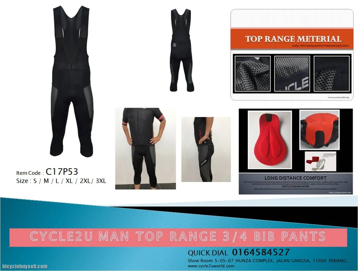 CYCLE2U `Advanced` MAN Top range 3/4 BIB pants