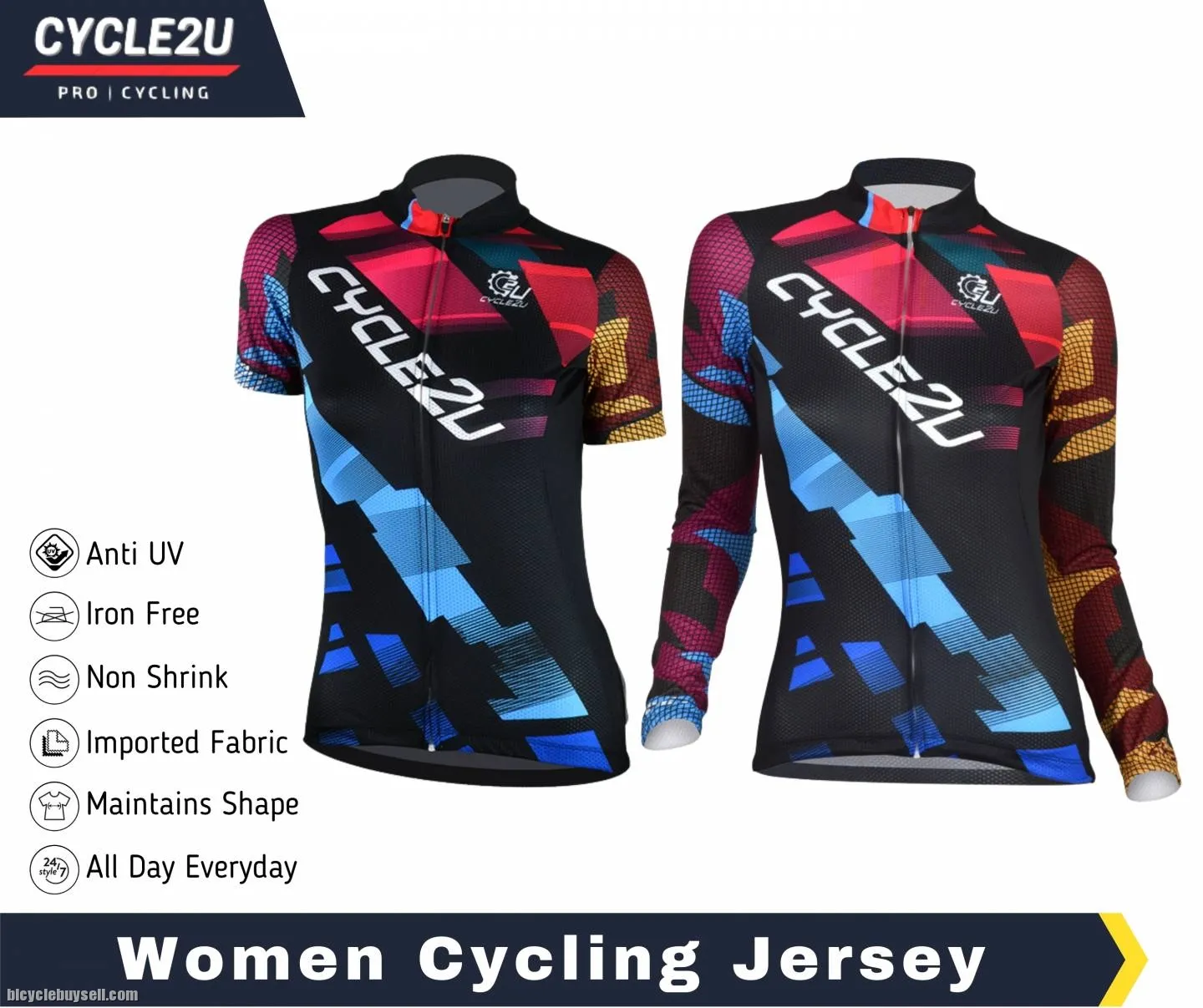 ðŸ”¥Ready StockðŸ”¥CYCLE2U Women Cycling Jersey Women
