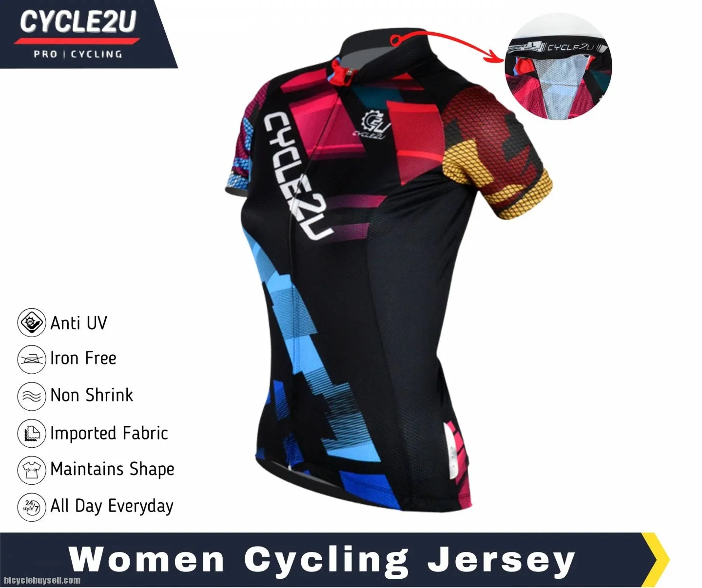 ðŸ”¥Ready StockðŸ”¥CYCLE2U Women Cycling Jersey Women