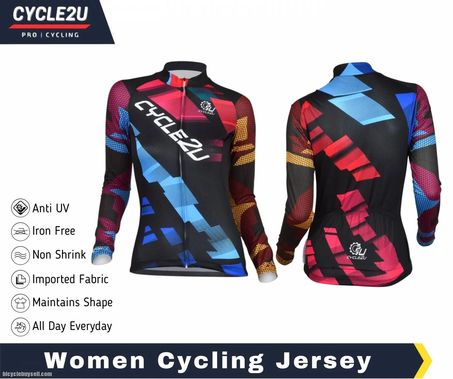 ðŸ”¥Ready StockðŸ”¥CYCLE2U Women Cycling Jersey Women