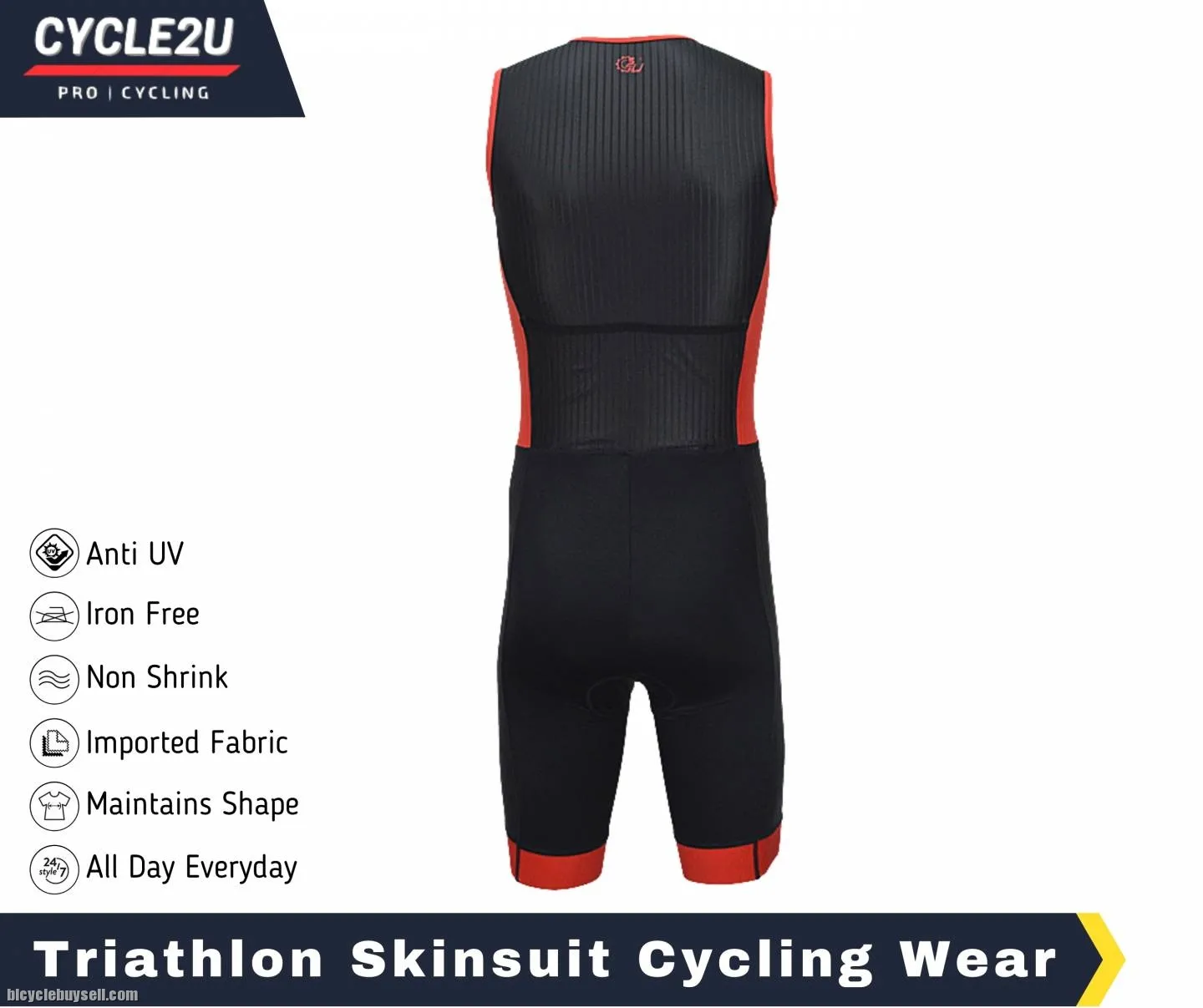 Triathlon Sport cycling compression Trisuit with Front YKK Zipper