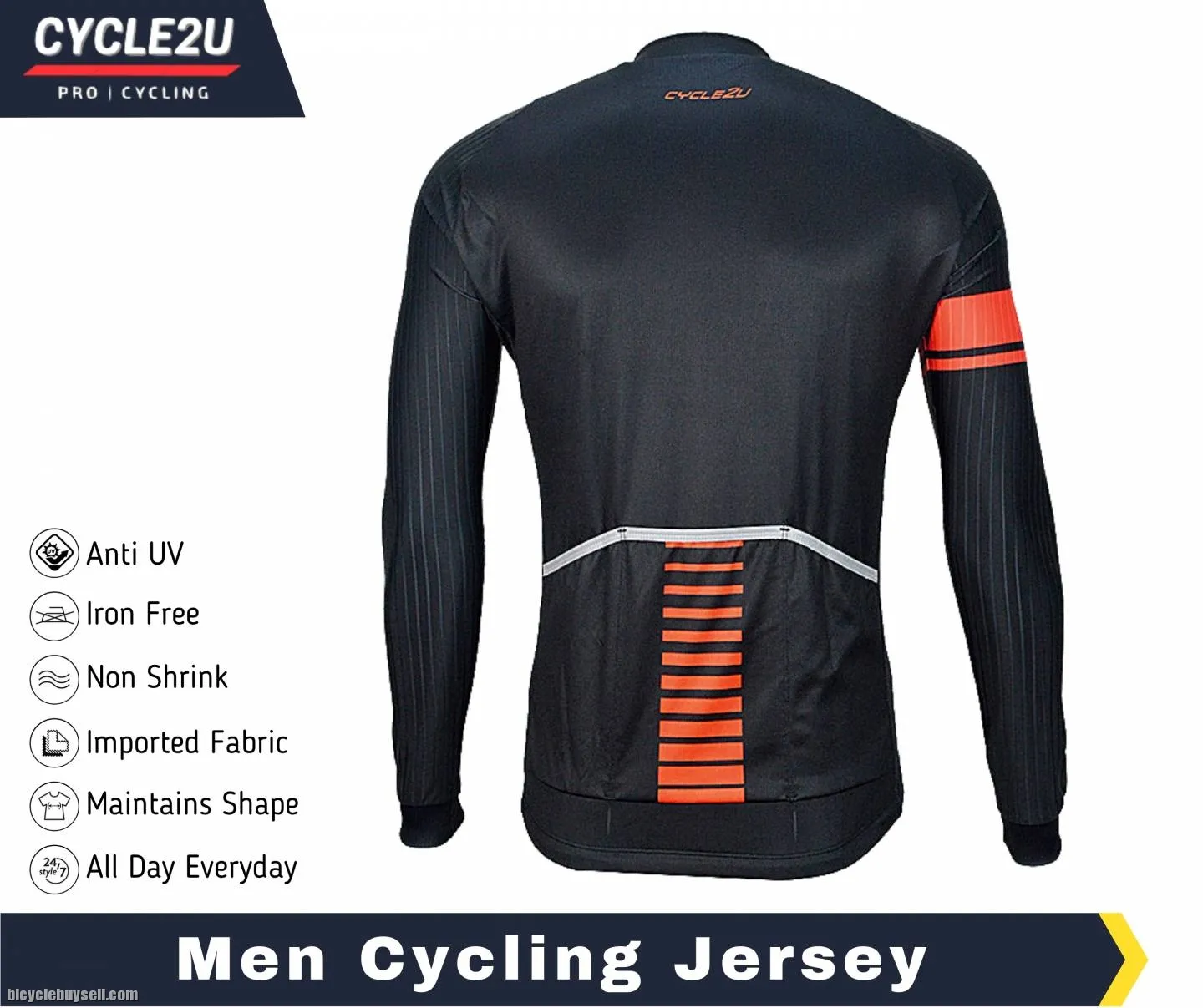 CYCLE2U PREMIER QUALITY MAN'S LONG SLEEVE CYCLING JERSEY