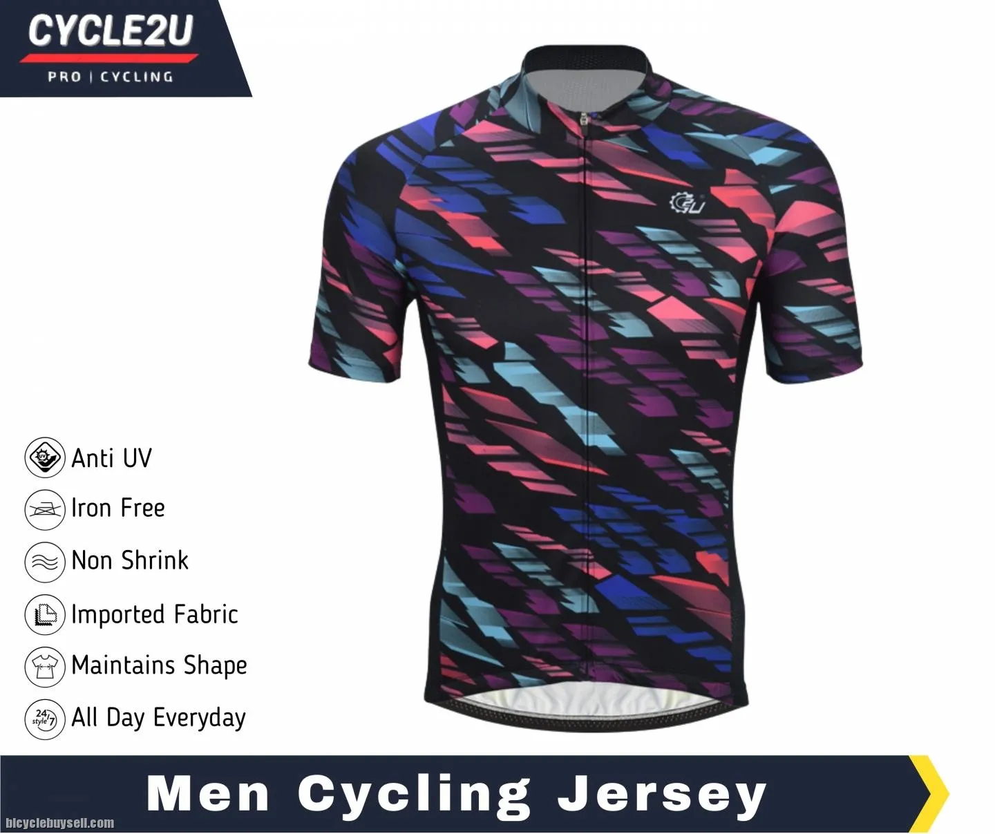 CYCLE2U Man's Shorts Sleeve Cycling Jersey