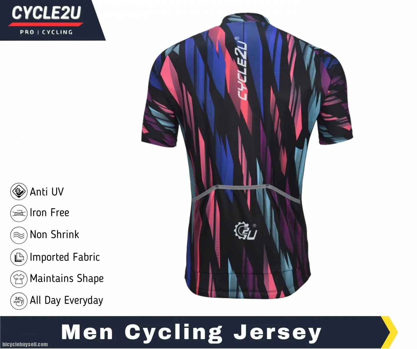 CYCLE2U Man's Shorts Sleeve Cycling Jersey