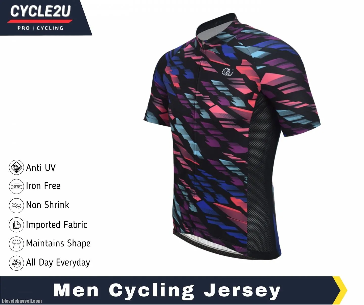 CYCLE2U Man's Shorts Sleeve Cycling Jersey