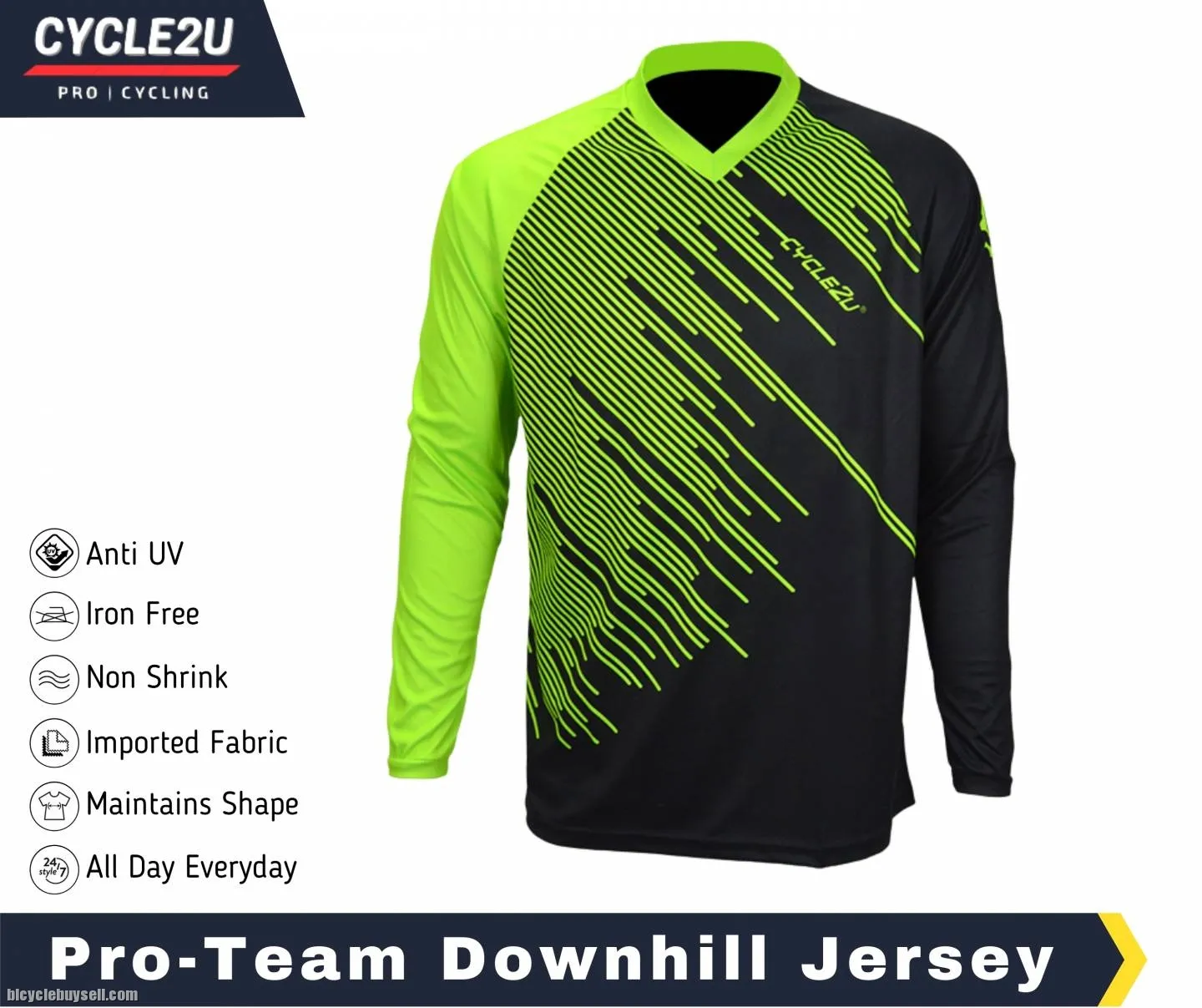Best deal Cycle2u MTB long sleeves Jersey with elbow protective gear
