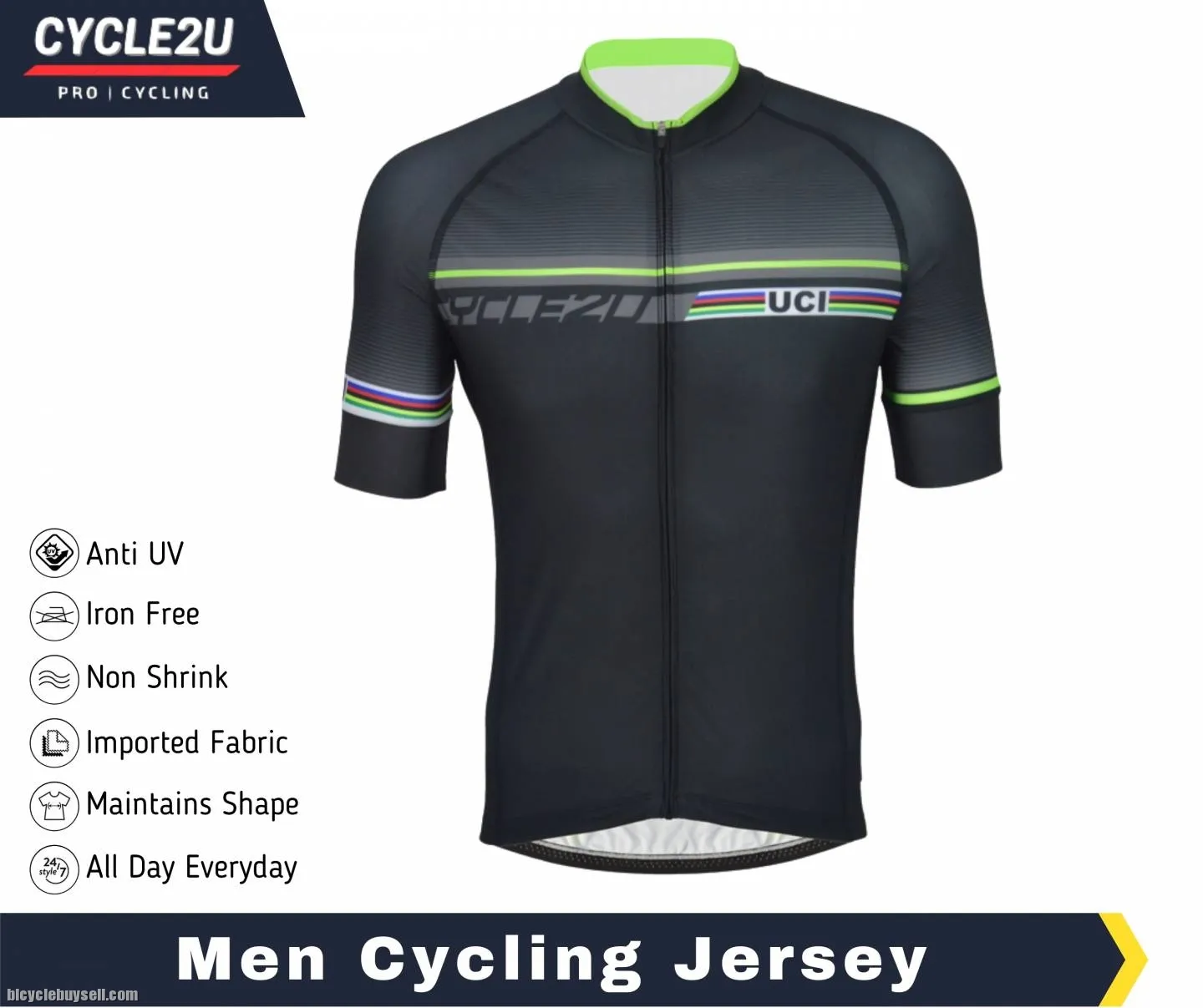 Cycle2u Pro range UCI Cycling short sleeve jersey