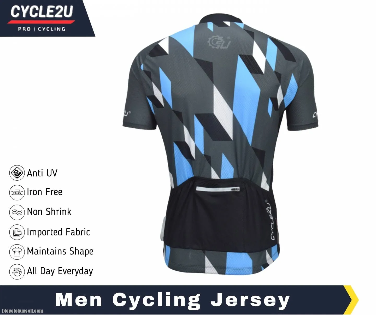 CYCLE2U Man''s Shorts Sleeve Cycling Jersey