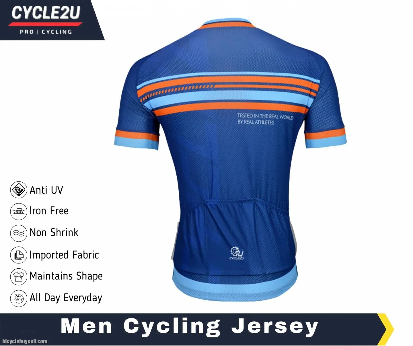 CYCLE2U Professional Man''s Shorts Sleeve Cycling Jersey
