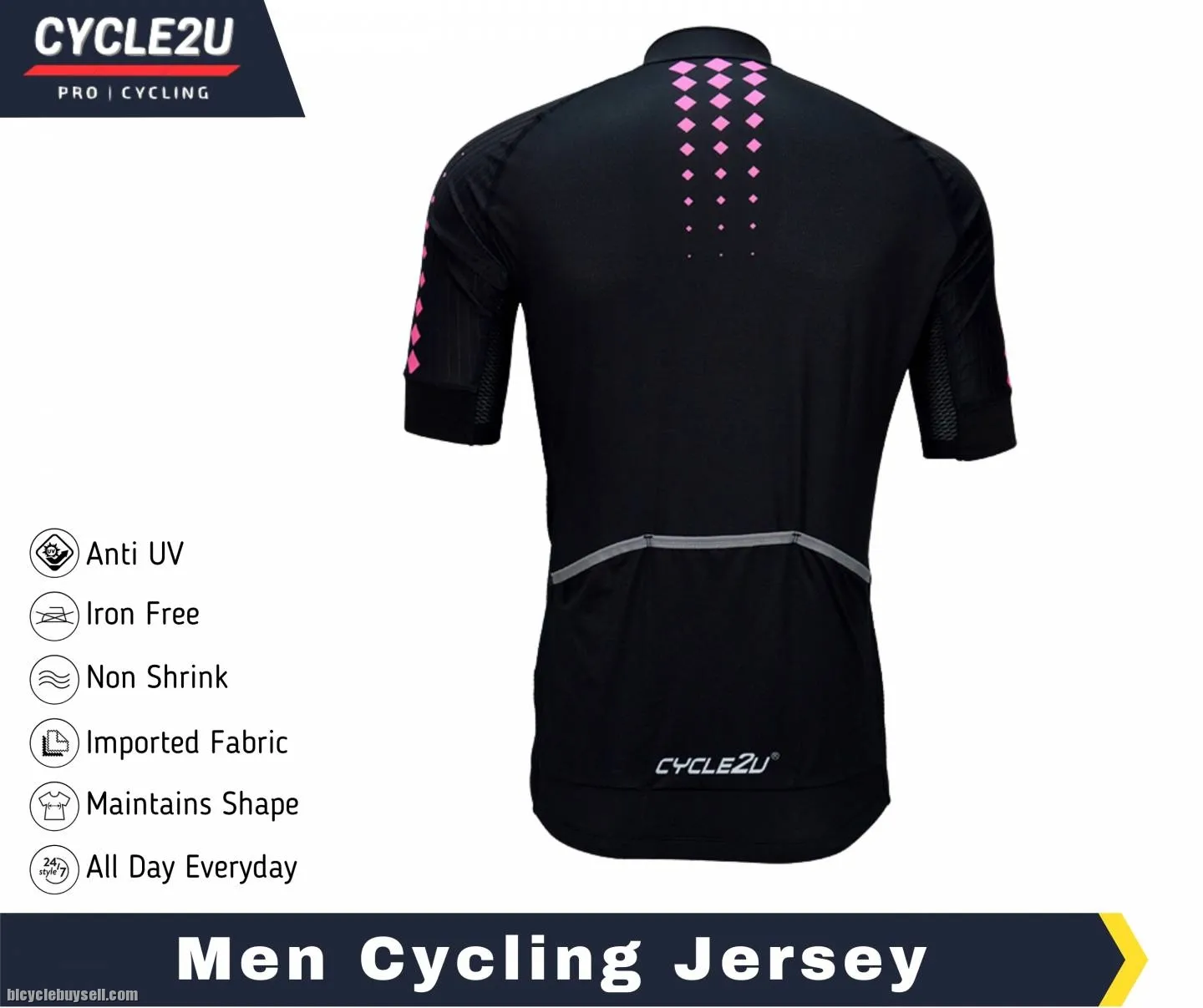 CYCLE2U PROFESSIONAL MAN'S SHORTS SLEEVE CYCLING JERSEY