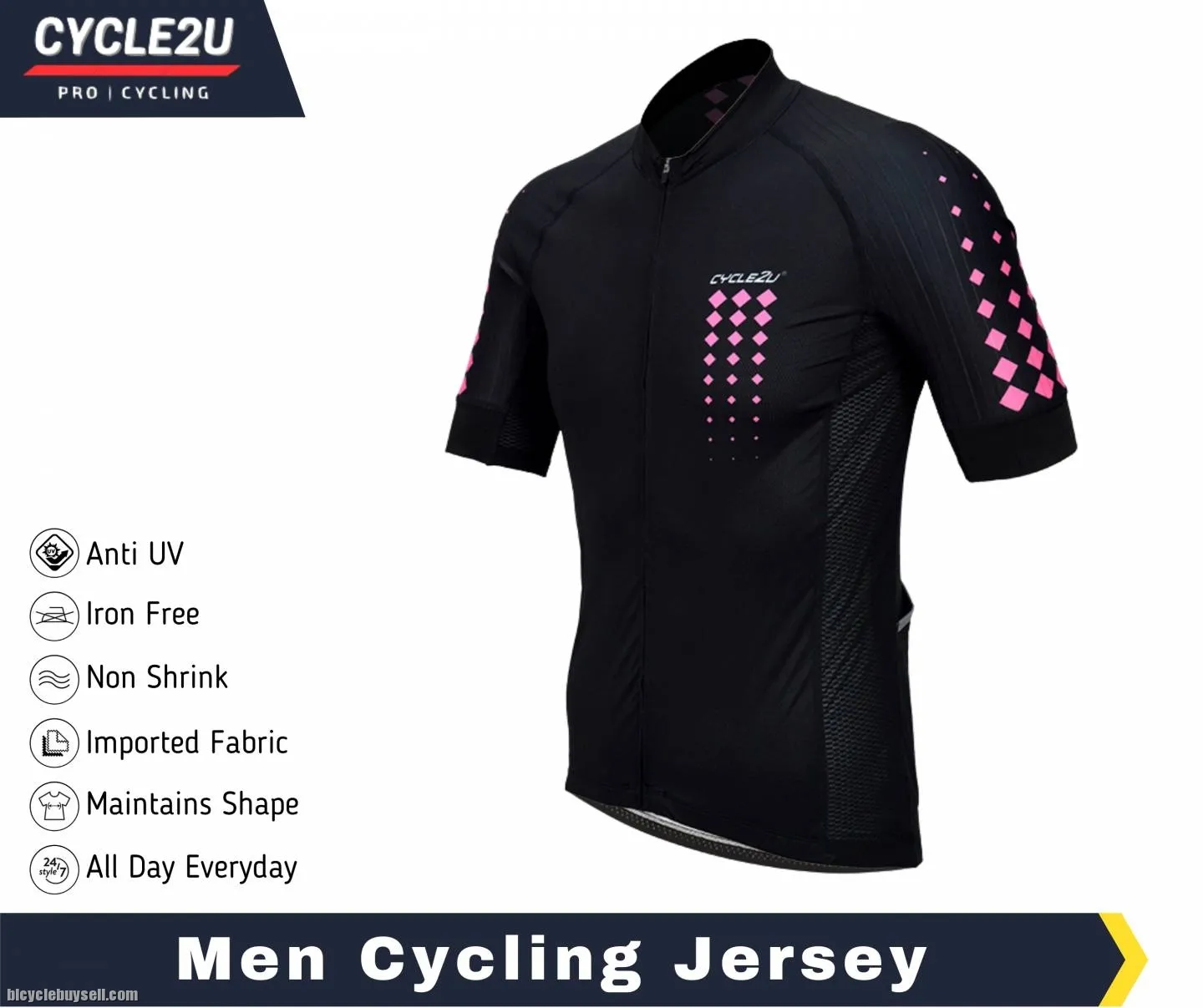 CYCLE2U PROFESSIONAL MAN'S SHORTS SLEEVE CYCLING JERSEY