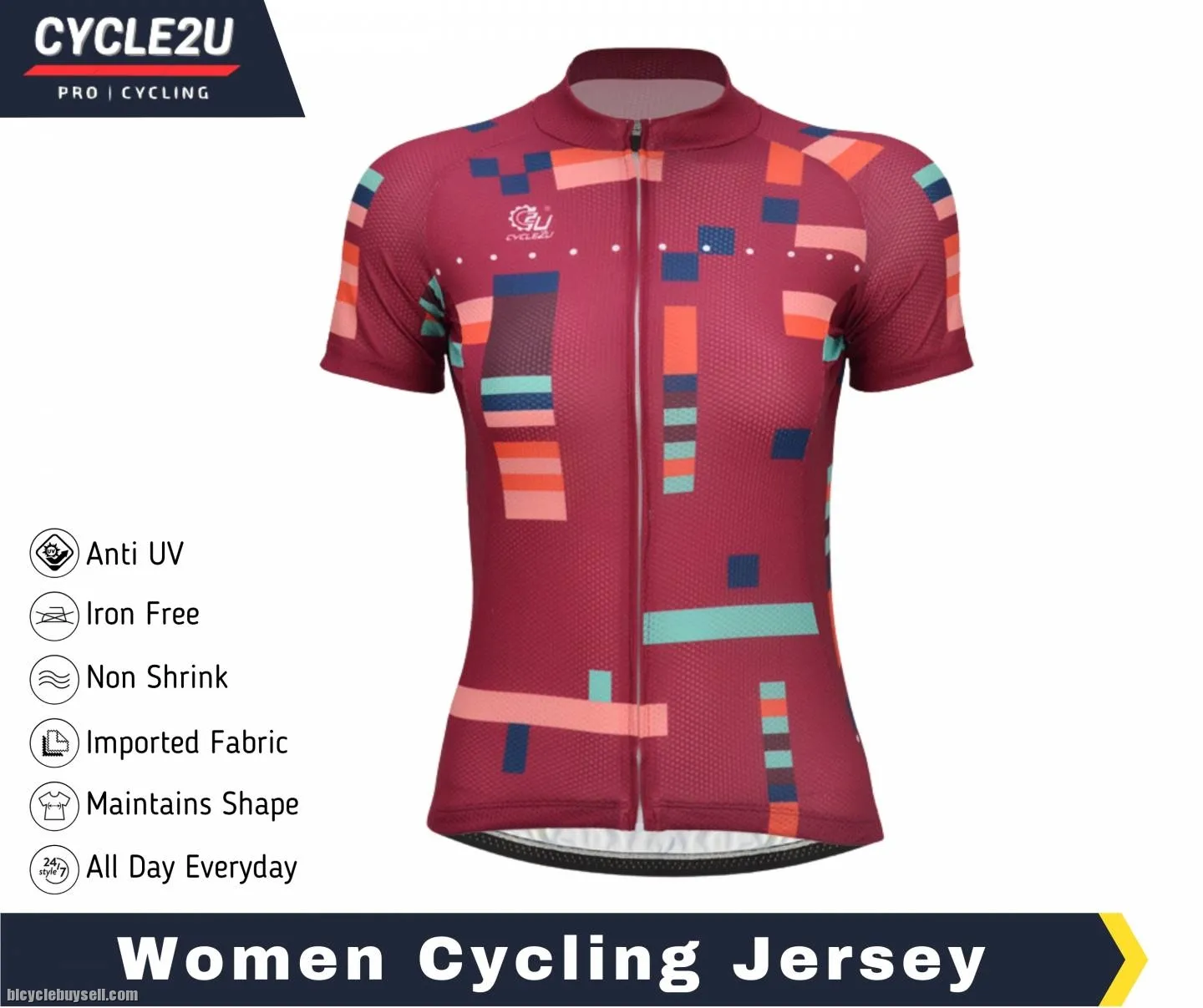 CYCLE2U Lady''s Short Sleeve Cycling Jersey