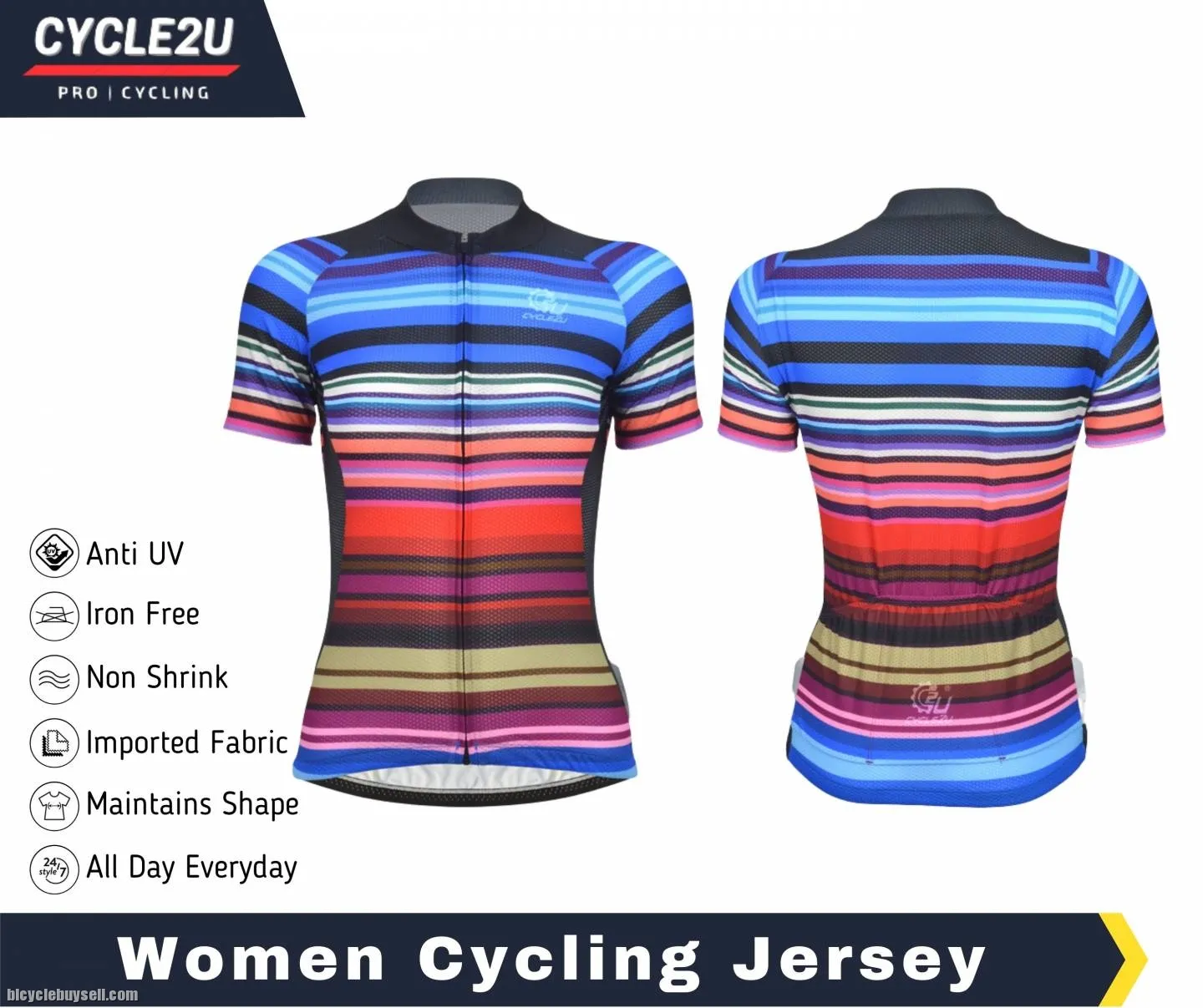 CYCLE2U Lady''s Short Sleeve Cycling Jersey