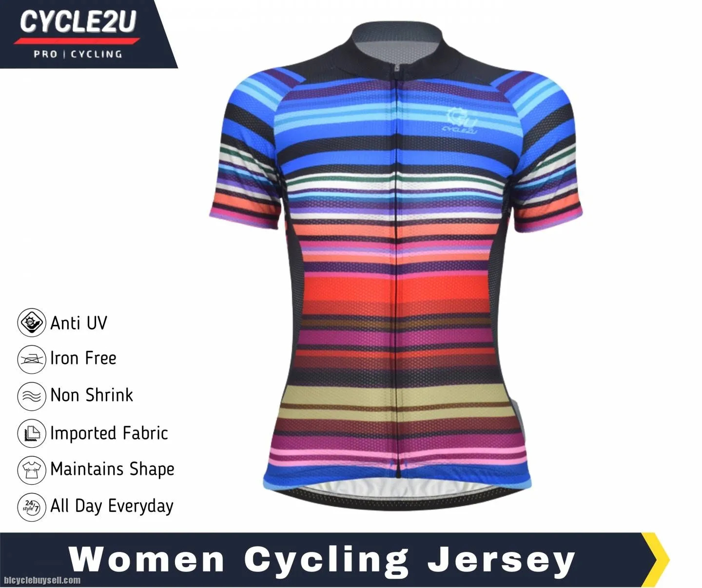 CYCLE2U Lady''s Short Sleeve Cycling Jersey