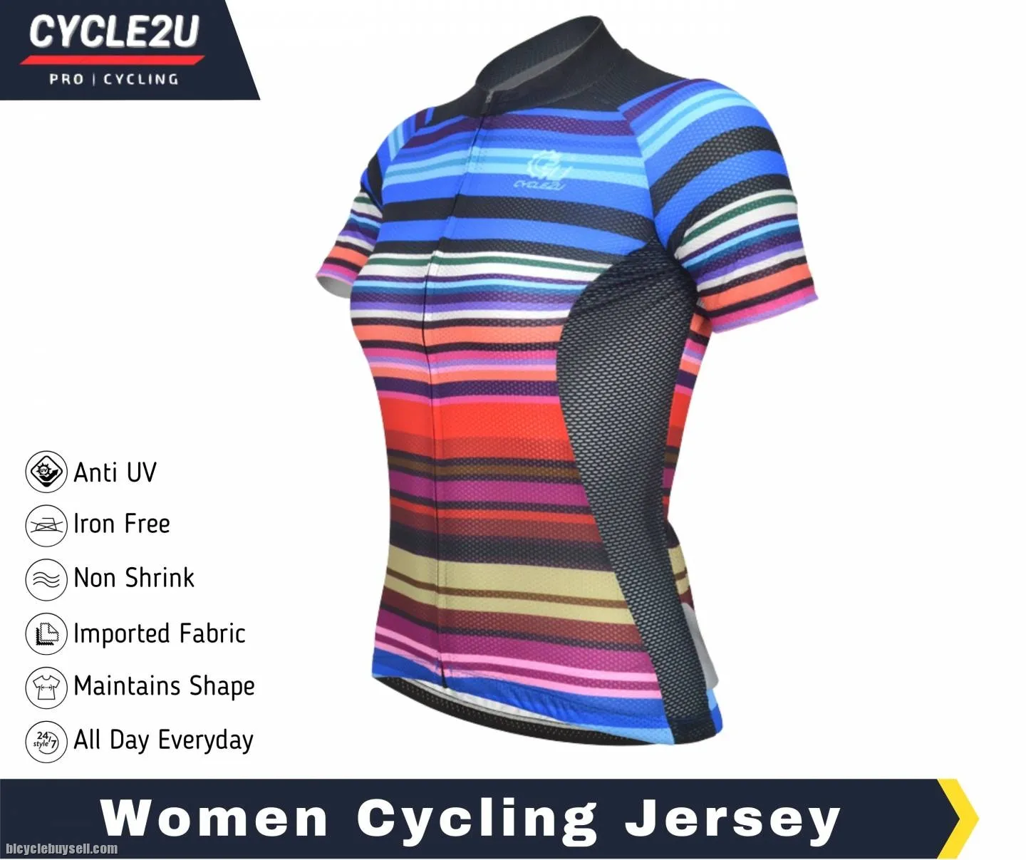 CYCLE2U Lady''s Short Sleeve Cycling Jersey
