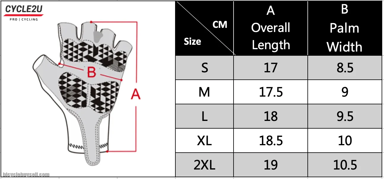ðŸ”¥Ready StockðŸ”¥CYCLE2U Endura Half Finger Silicone Anti-Slip Shock Absorption Cycling Glove Sport Gl