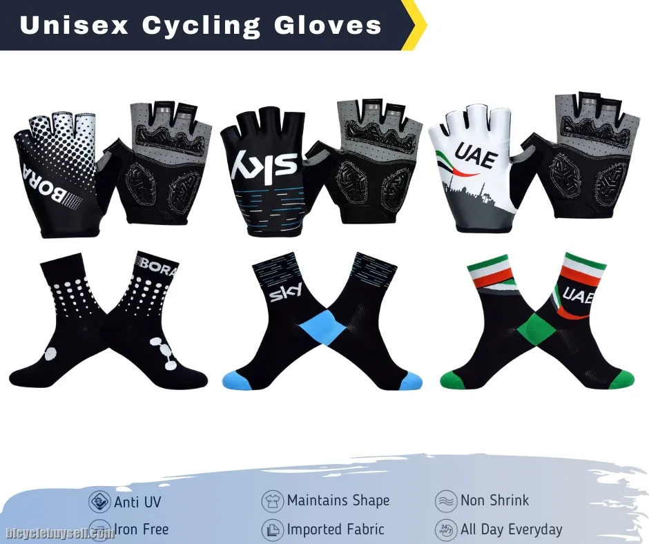ðŸ”¥Ready StockðŸ”¥ SKY BORA UAE Half Finger Silicone Shock Absorption Cycling Glove Road Shockproof Spo