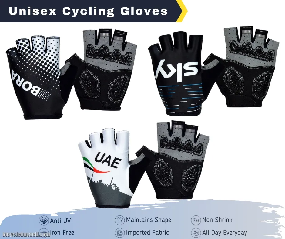 ðŸ”¥Ready StockðŸ”¥ SKY BORA UAE Half Finger Silicone Shock Absorption Cycling Glove Road Shockproof Spo