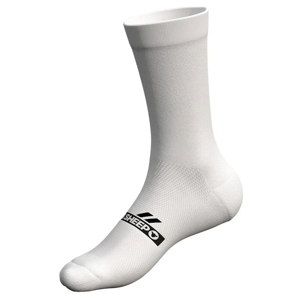 BLACK SHEEP CYCLING ESSENTIAL CREW SOCKS - WHITE AUTHENTIC