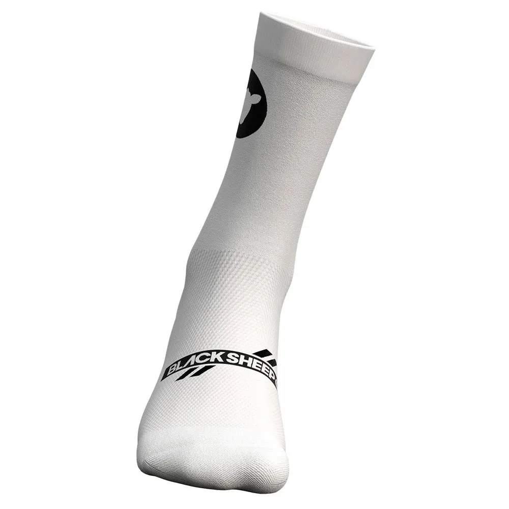 BLACK SHEEP CYCLING ESSENTIAL CREW SOCKS - WHITE AUTHENTIC