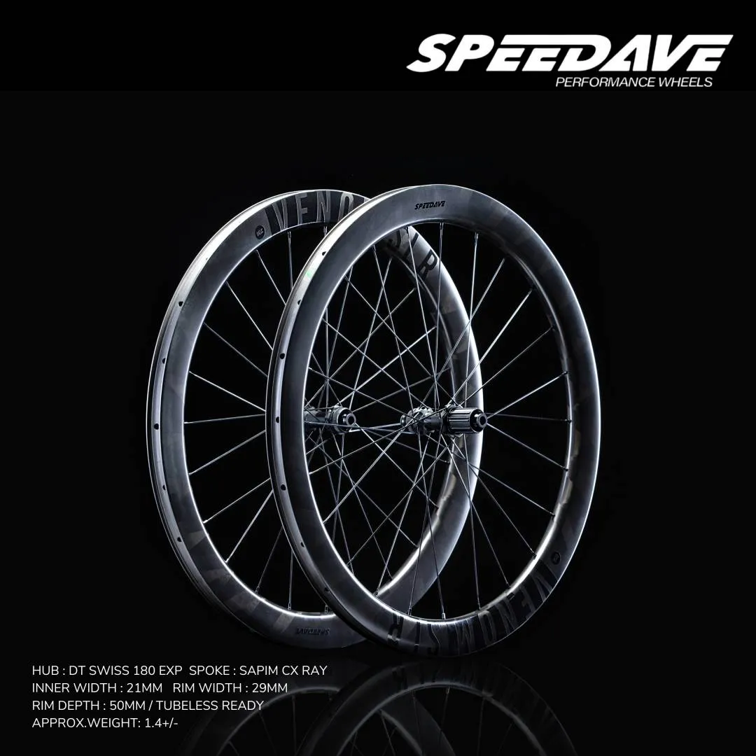 SPEEDAVE VENOM SLR 50 DISC BRAKE CARBON WHEELSET