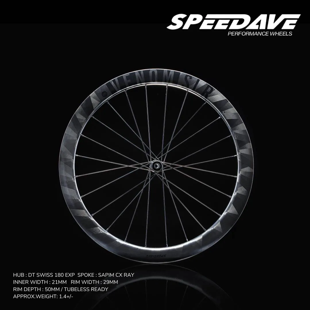 SPEEDAVE VENOM SLR 50 DISC BRAKE CARBON WHEELSET