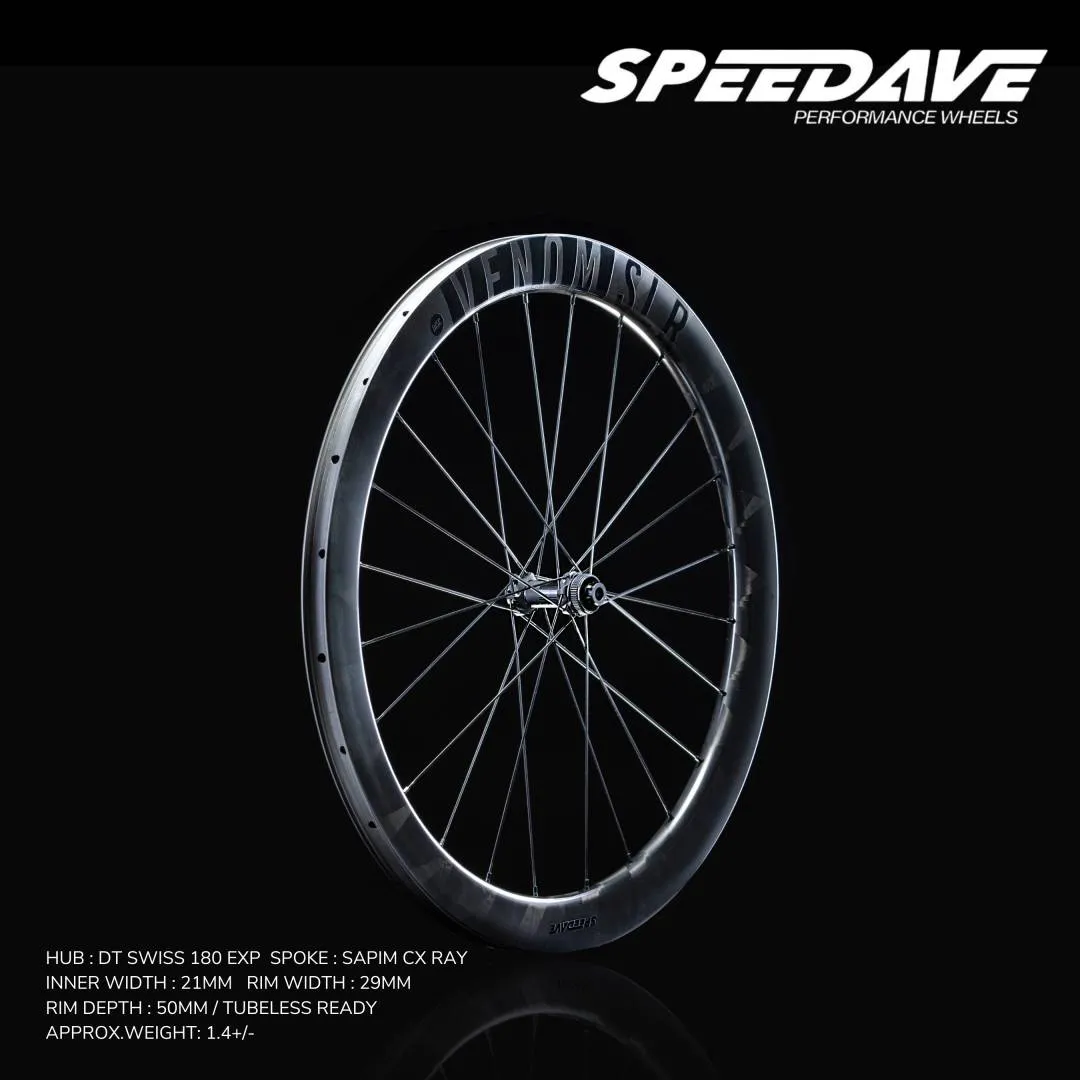 SPEEDAVE VENOM SLR 50 DISC BRAKE CARBON WHEELSET