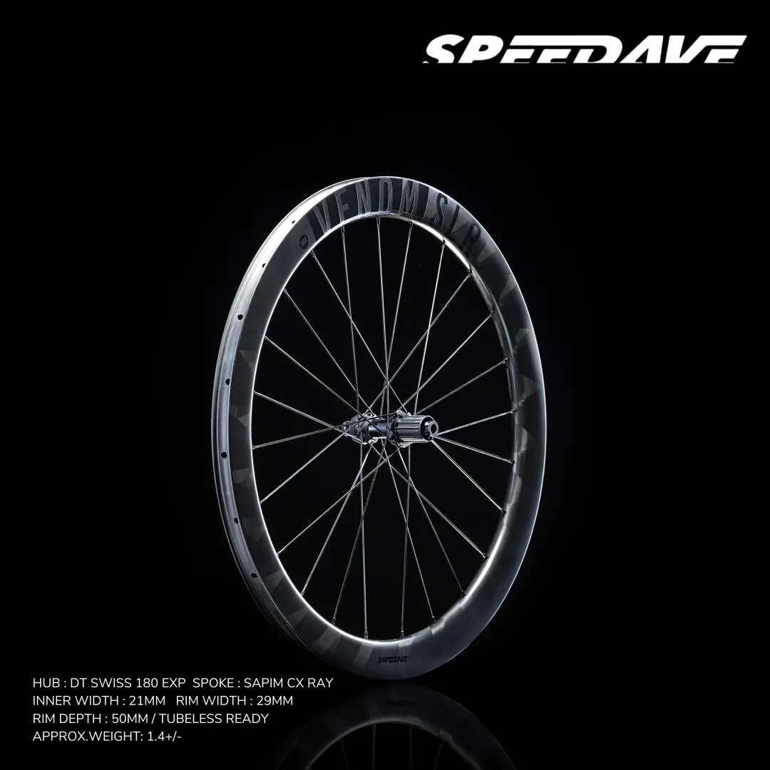 SPEEDAVE VENOM SLR 50 DISC BRAKE CARBON WHEELSET