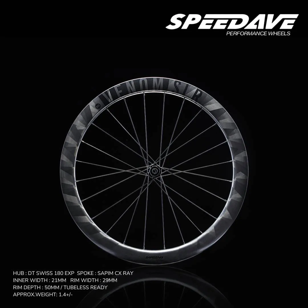 SPEEDAVE VENOM SLR 50 DISC BRAKE CARBON WHEELSET