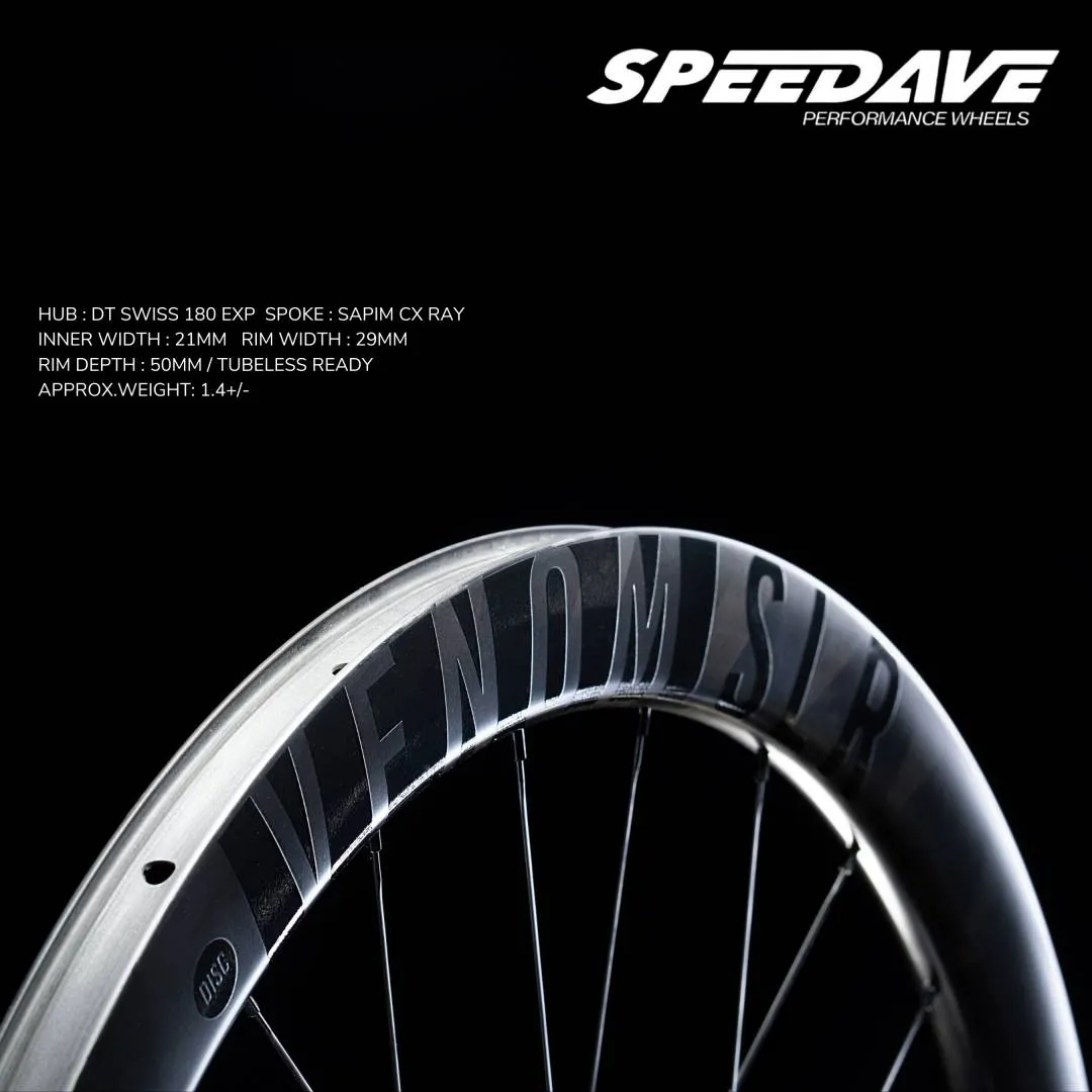 SPEEDAVE VENOM SLR 50 DISC BRAKE CARBON WHEELSET