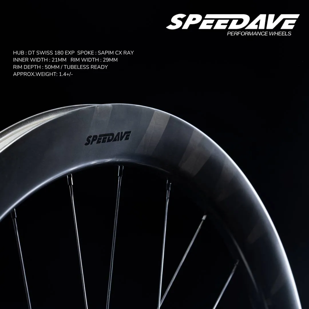 SPEEDAVE VENOM SLR 50 DISC BRAKE CARBON WHEELSET