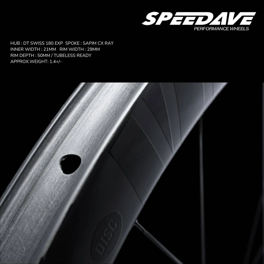 SPEEDAVE VENOM SLR 50 DISC BRAKE CARBON WHEELSET