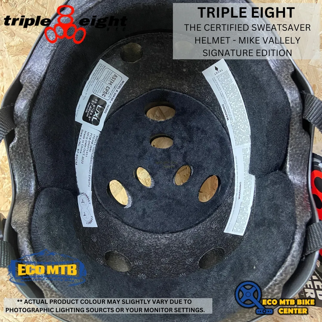 TRIPLE 8 - THE CERTIFIED SWEATSAVER HELMET - MIKE VALLELY SIGNATURE EDITION ( TRIPLE EIGHT )