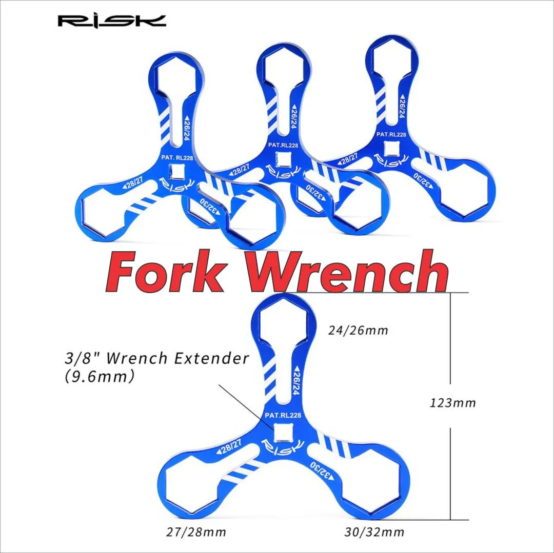 Basikal Fork Wrench Tools Aluminum 6 in 1 Bicycle Fork Cap Spanner  Repair tool for 24 / 26 / 27 / 2