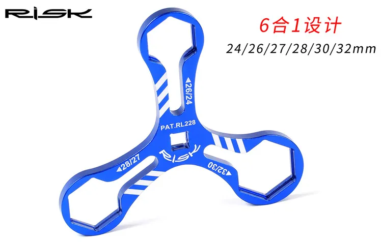 Basikal Fork Wrench Tools Aluminum 6 in 1 Bicycle Fork Cap Spanner  Repair tool for 24 / 26 / 27 / 2