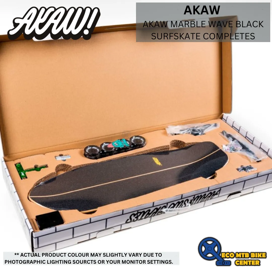 AKAW MARBLE WAVE BLACK SURFSKATE COMPLETES