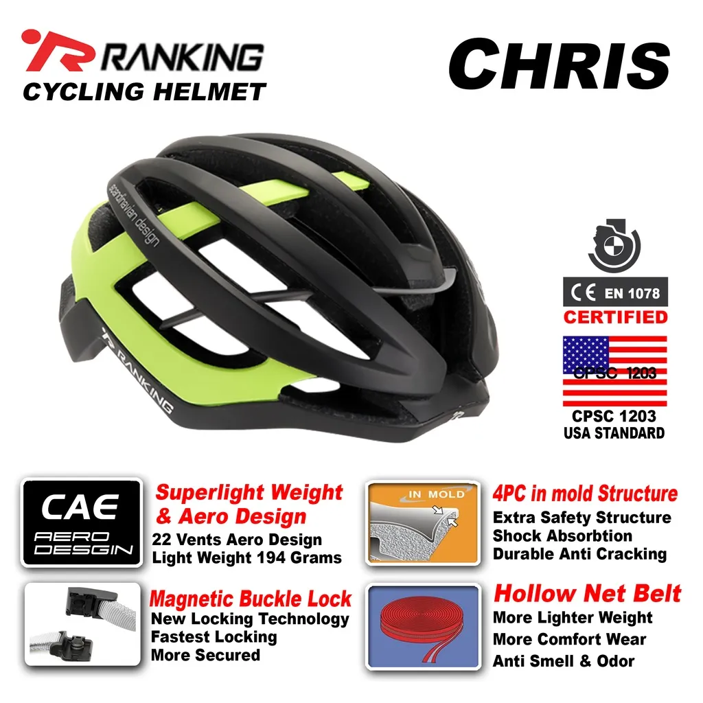 Ranking Chris Helmet Aero road bike S L