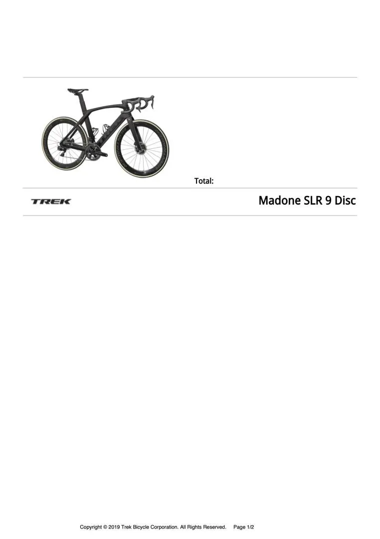 Trek Madone SLR9 58cm