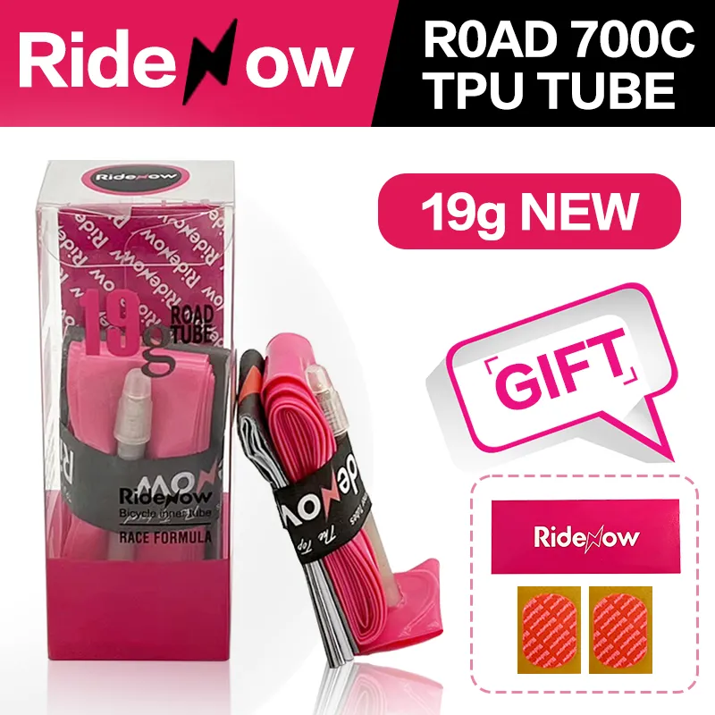 Ridenow Ultralight 19g TPU Tube 700x18-28c 45/65/85mm 700c Super Light Innertube for disc brake bike