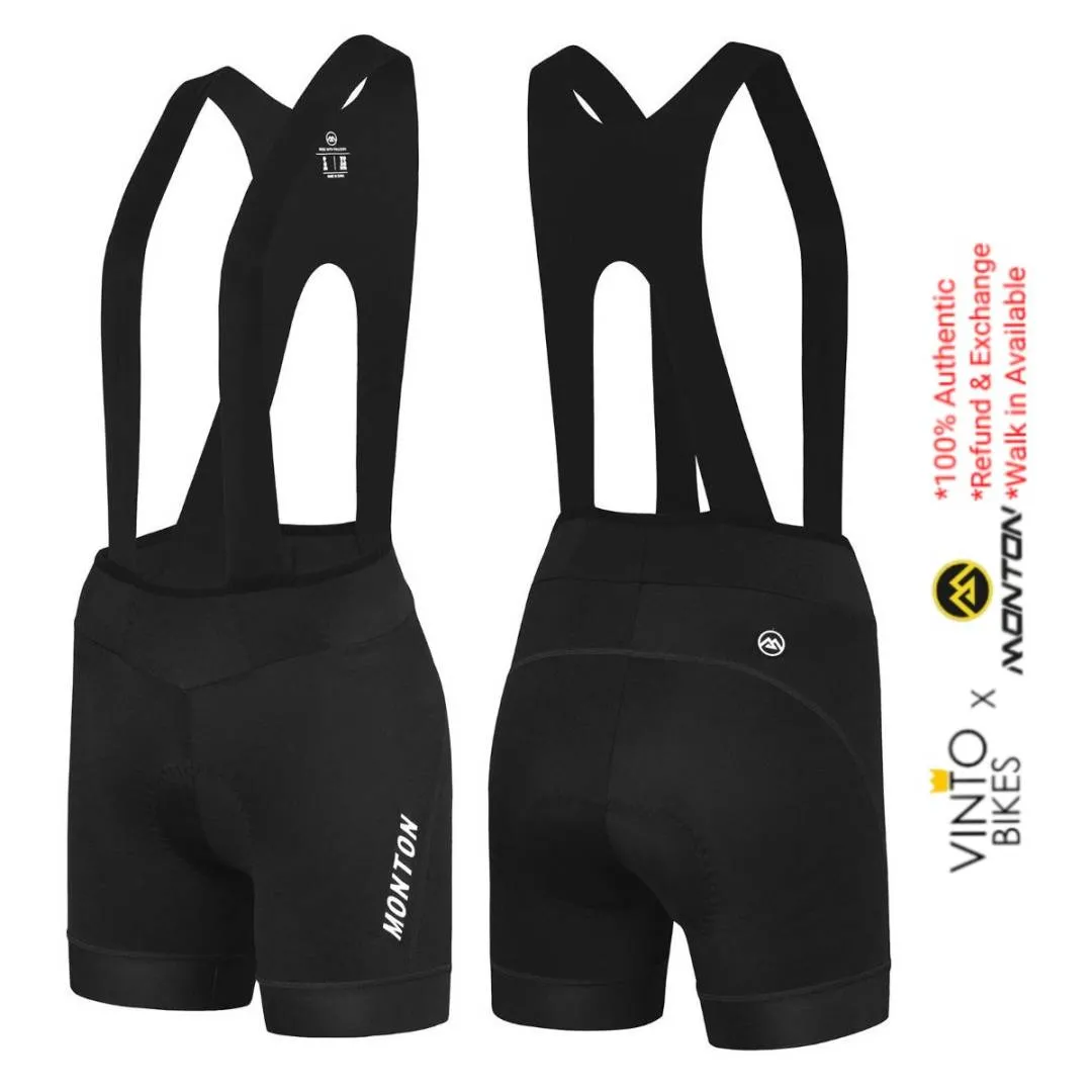 MONTON WOMENS CYCLING BIB SHORTS SHORTER URBAN INSEAM SEIKI