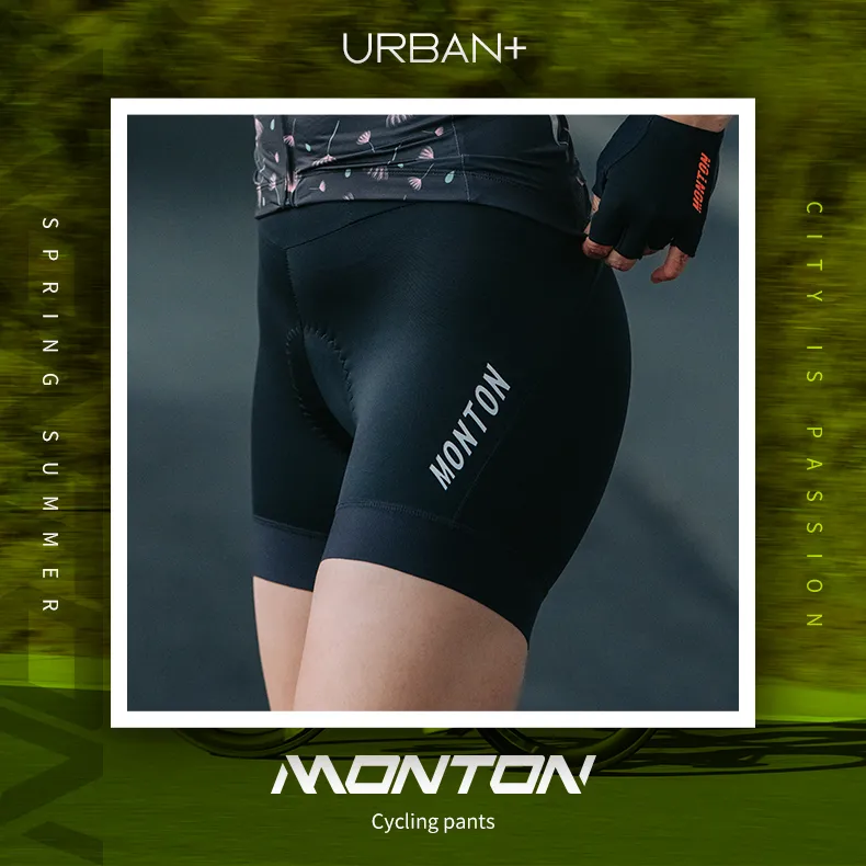 MONTON WOMENS CYCLING BIB SHORTS SHORTER URBAN INSEAM SEIKI