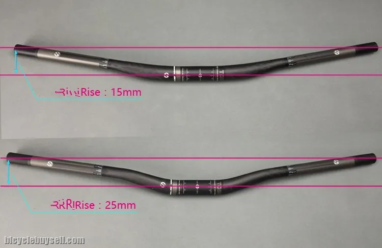 Toseek downhill offroad 750/820mm 15mm 25mm rise Full carbon handlebar MTB XC