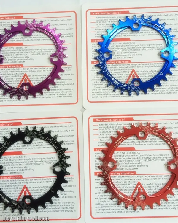 SNAIL 96BCD OVAL Chainring SNAIL 34T 36T MTB Narrow Wide Crankset