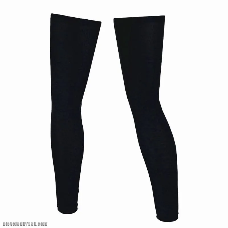 2pcs Unisex Cycling Leg Warmers lycra UV protection sunlight non-slip (plain black)